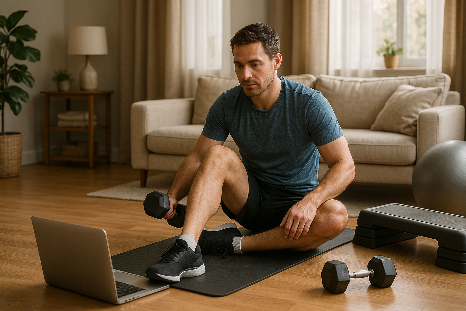 Transform Your Living Room into a Fitness Hub with Our Home Workout Program - Illustration