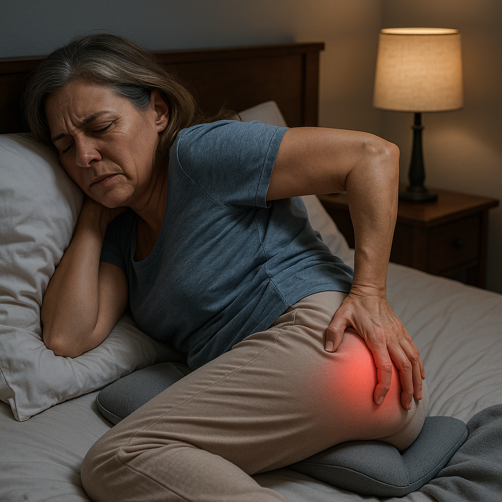 Finding Relief: Why Does Buttock Pain Strike at Night? - Illustration
