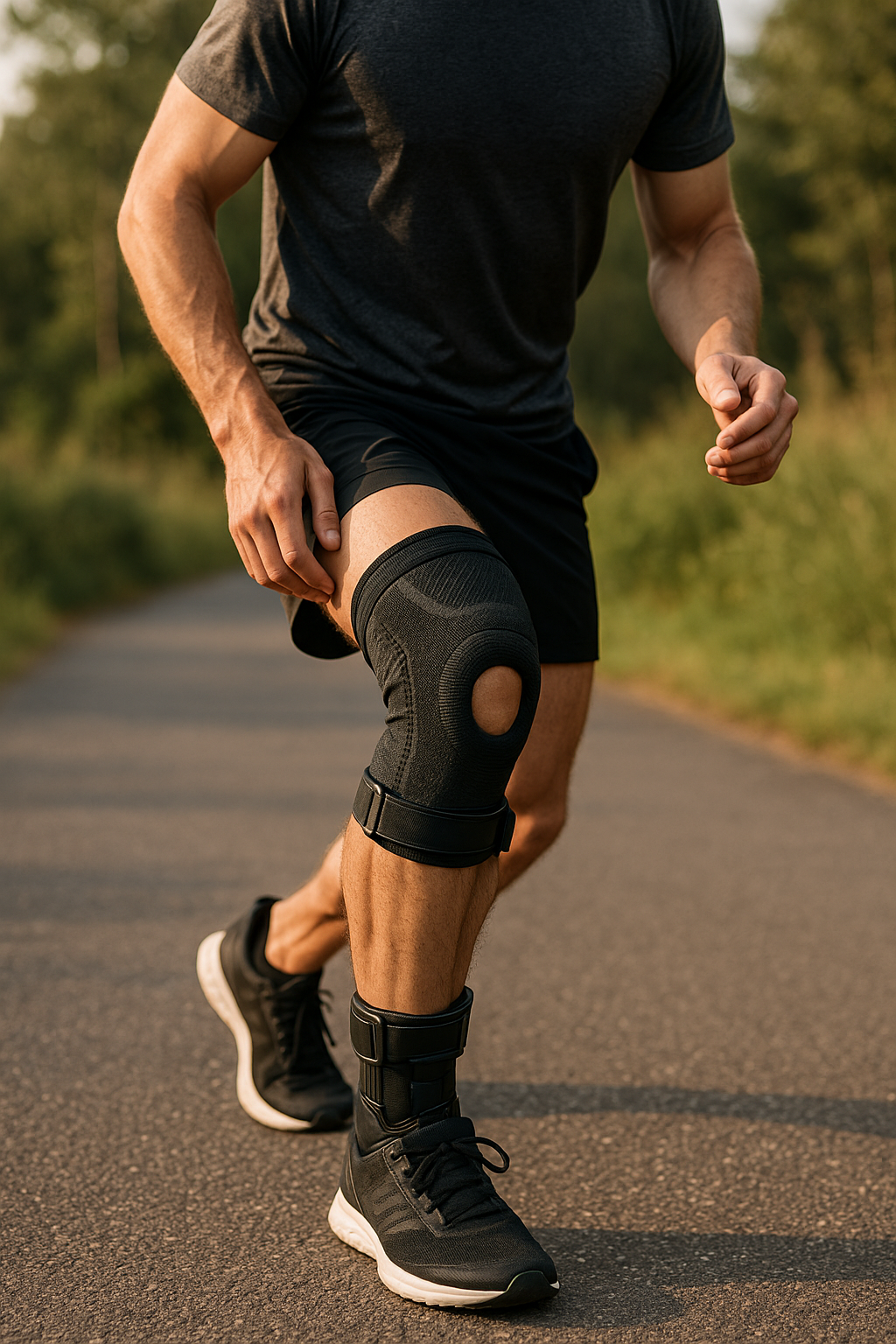 Knee support running: enhance your stride and protect your knees - Illustration