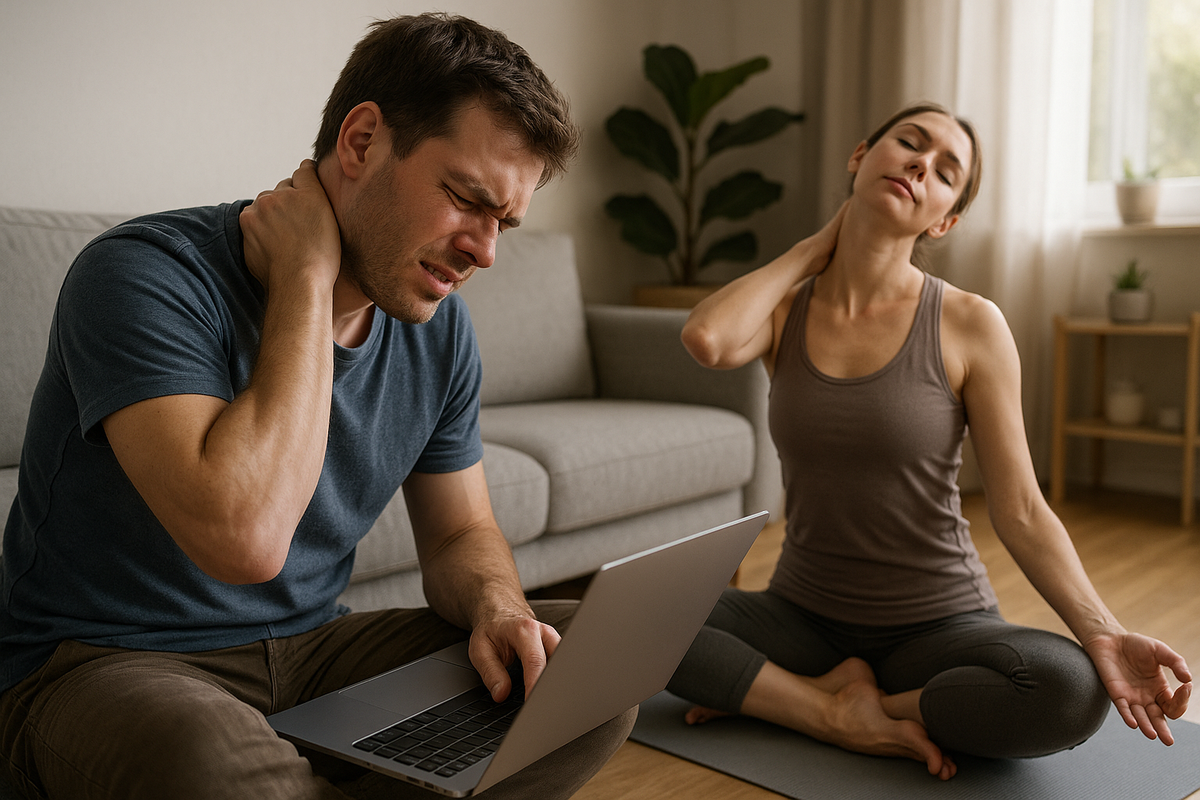 Find Your Calm: Simple Yoga Moves for Neck Relief - Illustration