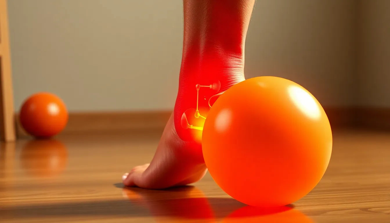 Hælspore øvelser med bold: Bliv en practice reader og sig farvel til smerter! - Illustration