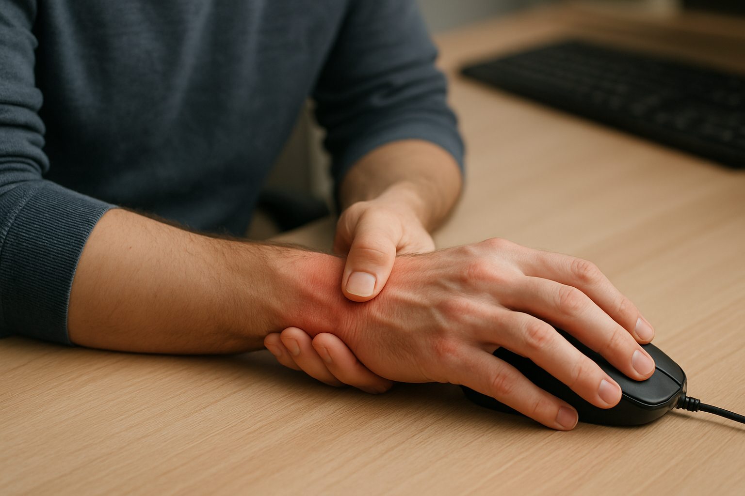 Discover the secret to relieving mouse arm pain naturally - Illustration