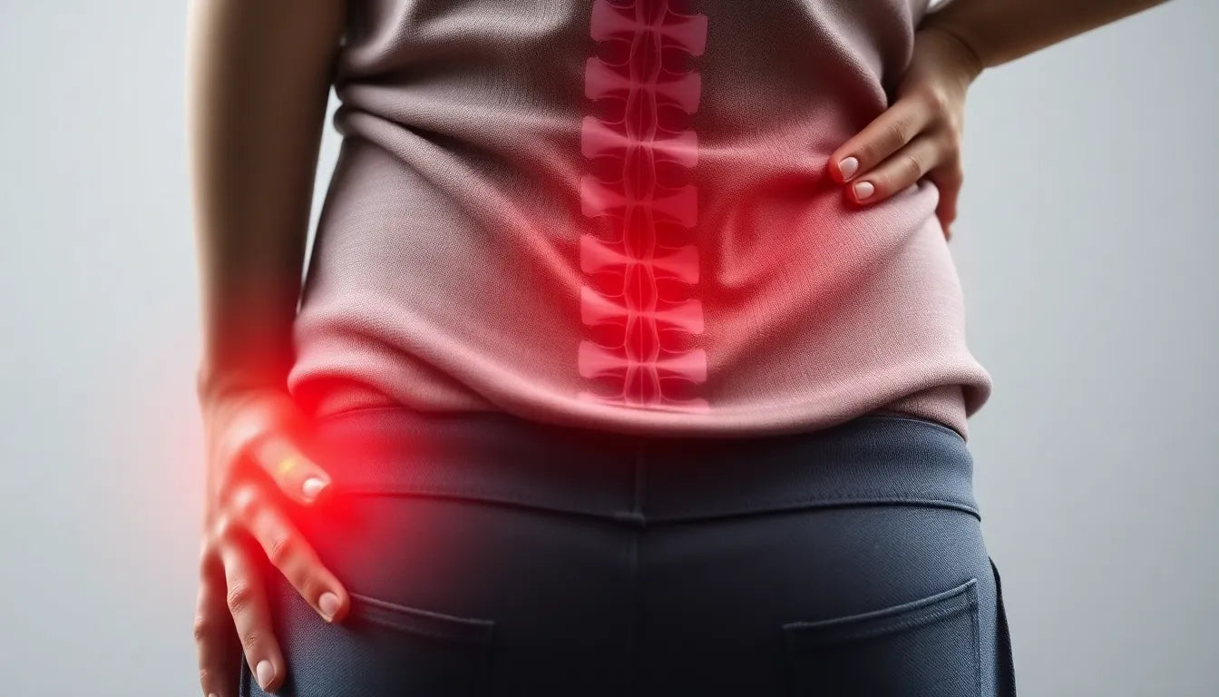 Find lindring fra smerter i nederste del af ryggen og maven - Illustration