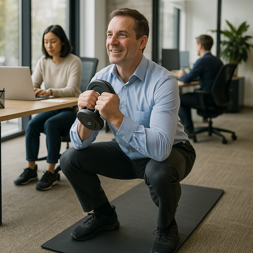 Boost your workday with easy office exercises - Illustration