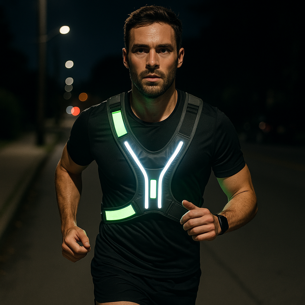 Shine Bright: Elevate Your Night Runs with the Perfect Light Vest - Illustration