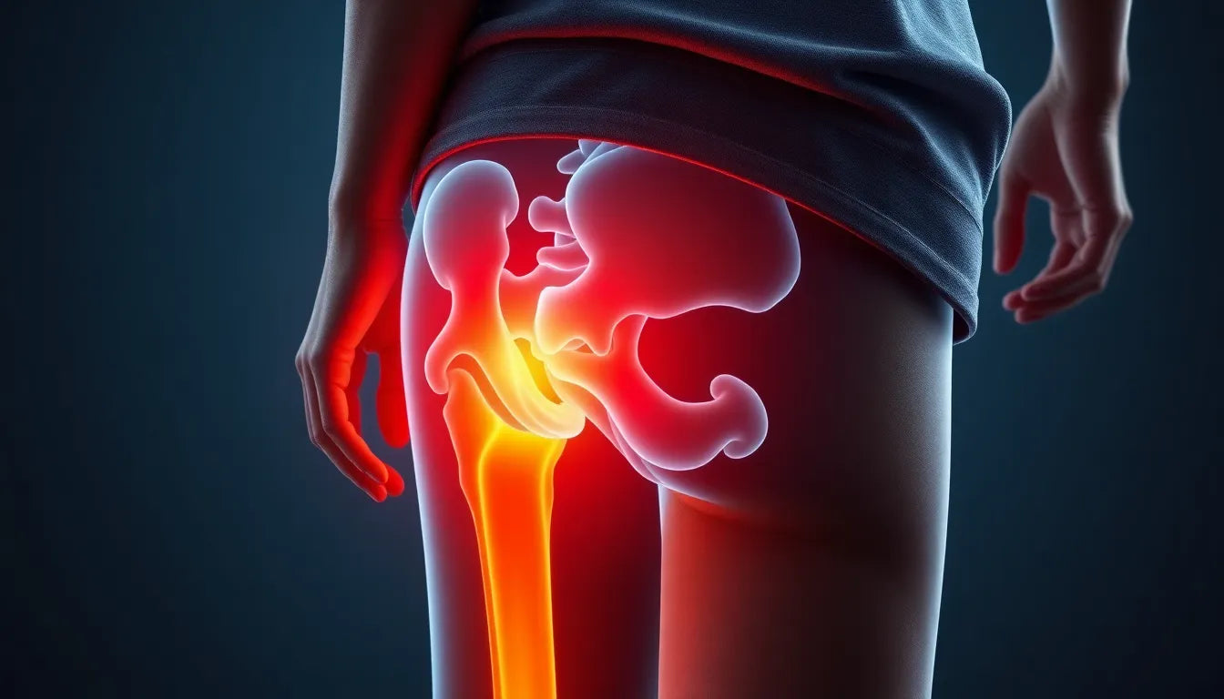 Find lindring fra hoftesmerter der stråler ned i benet - Illustration