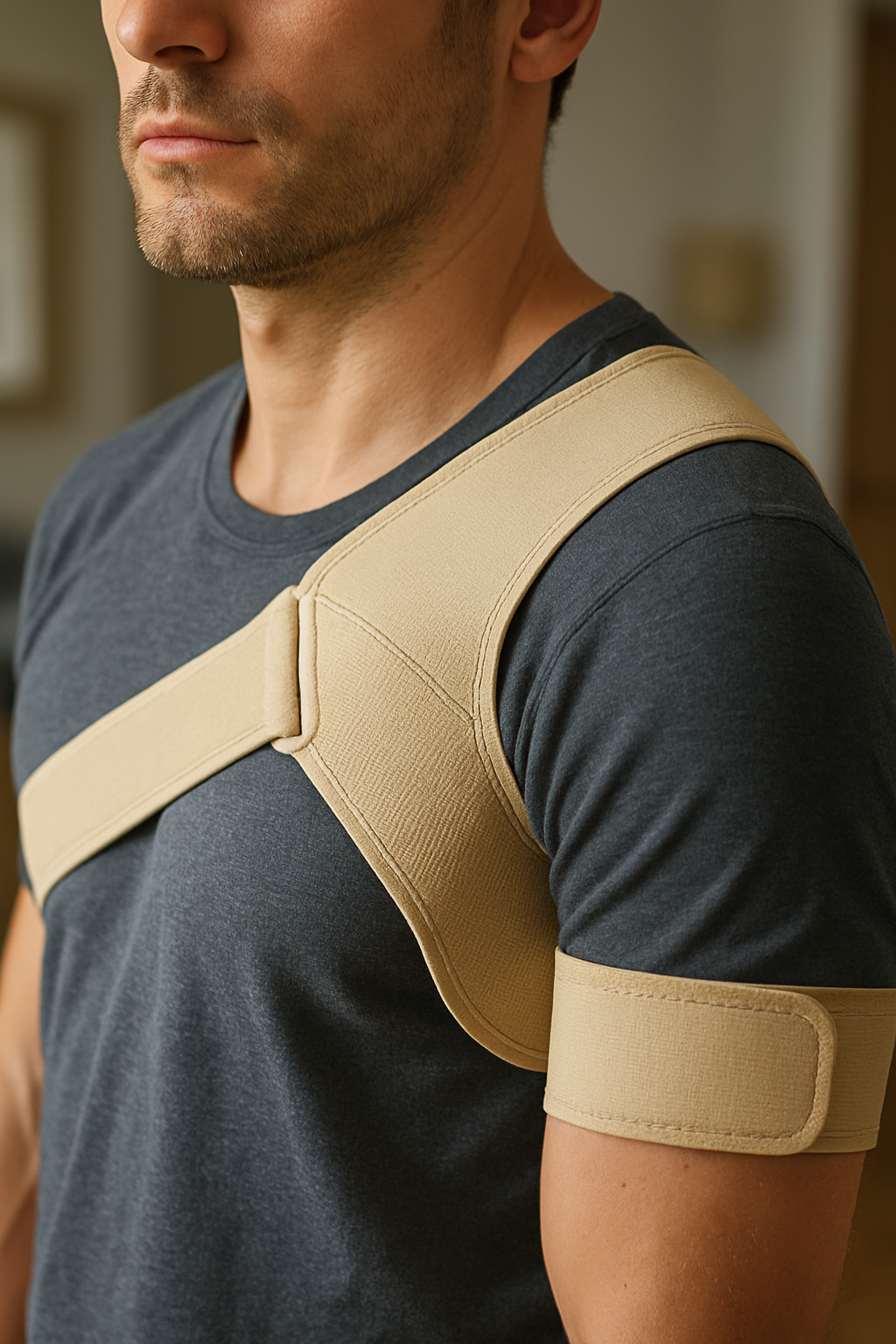 Discover the ultimate relief: embrace comfort with a shoulder support bandage - Illustration