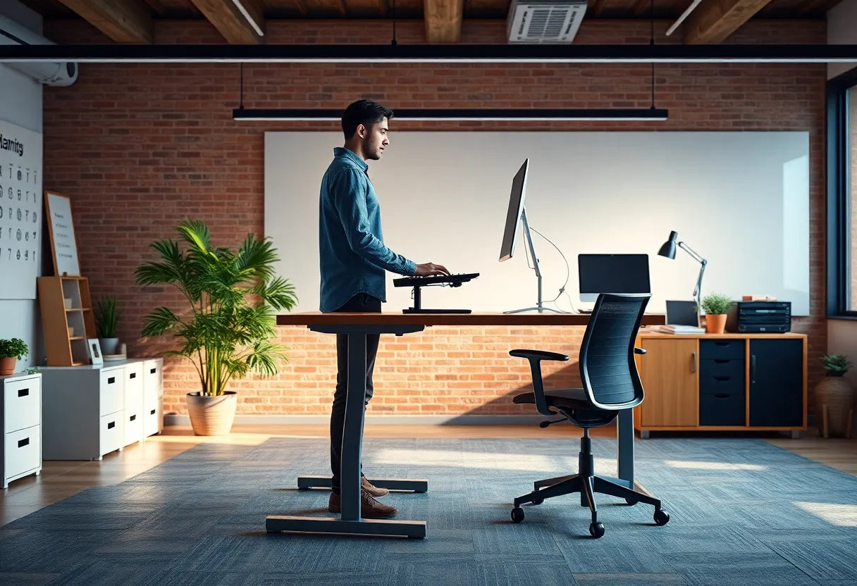 Standing desks and back pain relief: what you need to know - Illustration