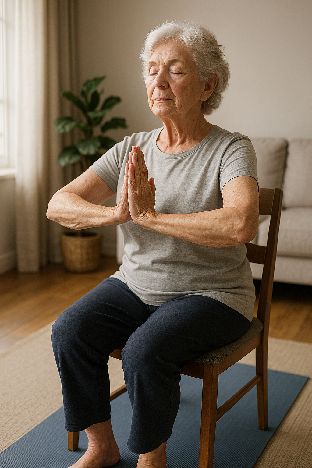 Discover the Joy of Yoga: Gentle Movements for the Elderly to Boost Balance and Well-being - Illustration