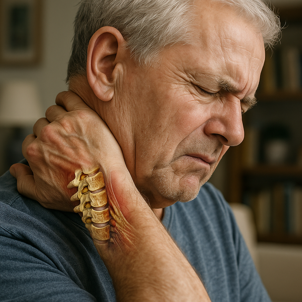 Finding relief from neck osteoarthritis pain - Illustration
