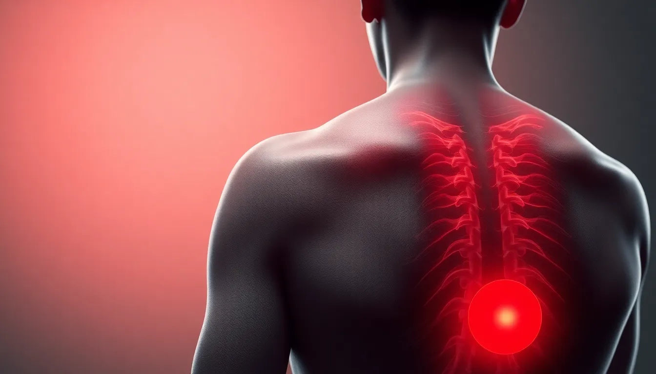 Find lindring for smerter i venstre side af ryggen - Illustration