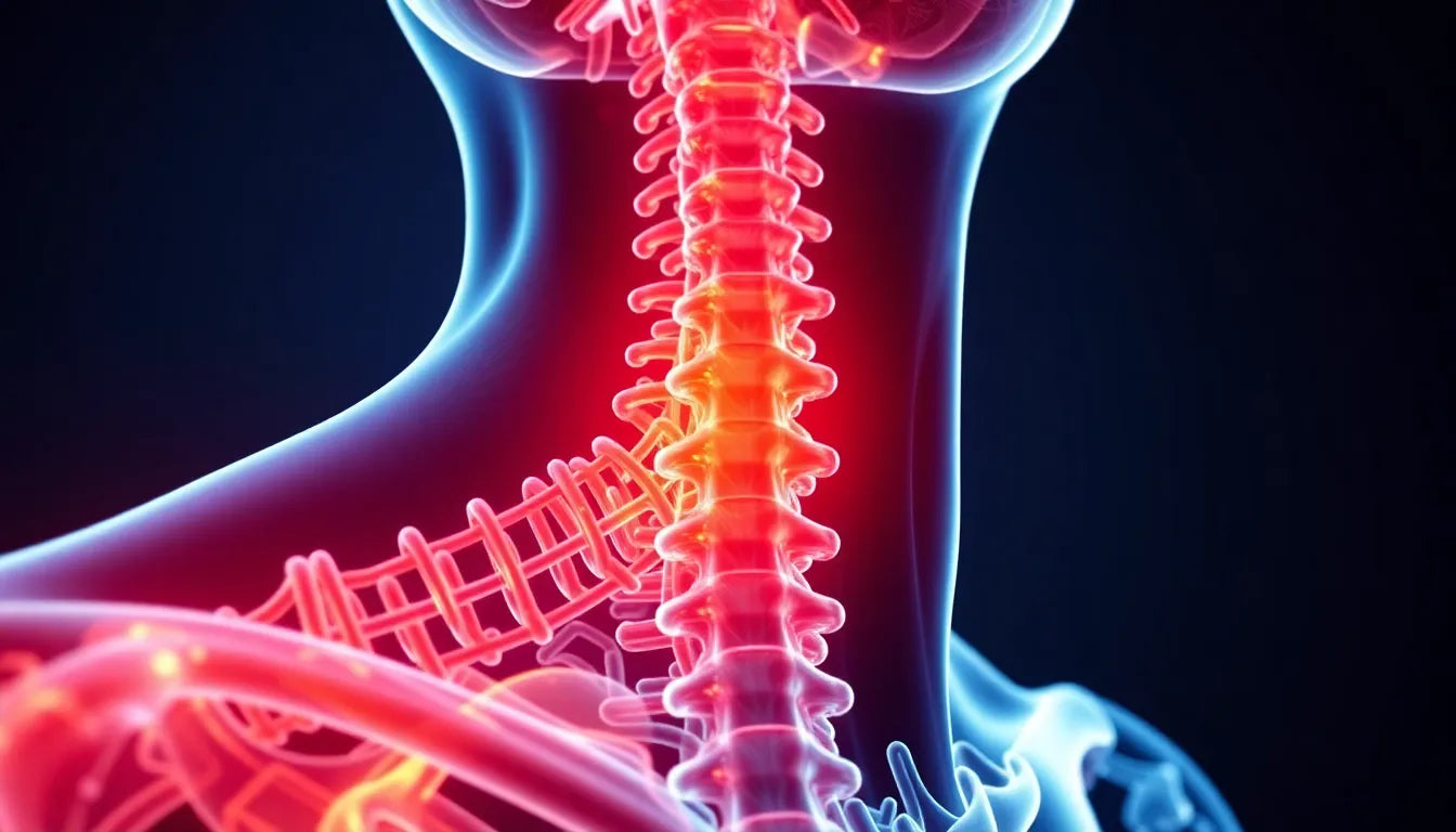 Unraveling the mystery of neck pain and fatigue: is a herniated disc to blame? - Illustration