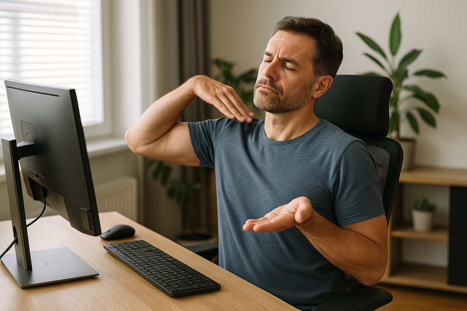 Unlock Relief: Simple Exercises to Ease Neck Strain - Illustration