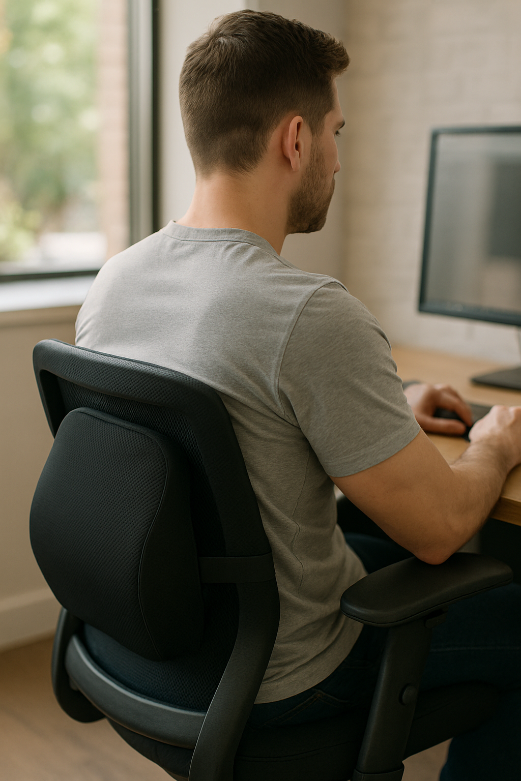 Lumbar support that transforms your posture and relieves back pain - Illustration