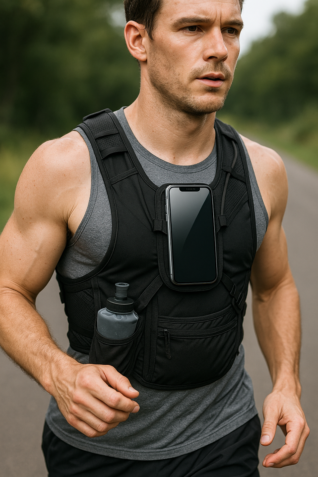 Run Hands-Free: Discover the Ultimate Running Vest with Phone Holder - Illustration