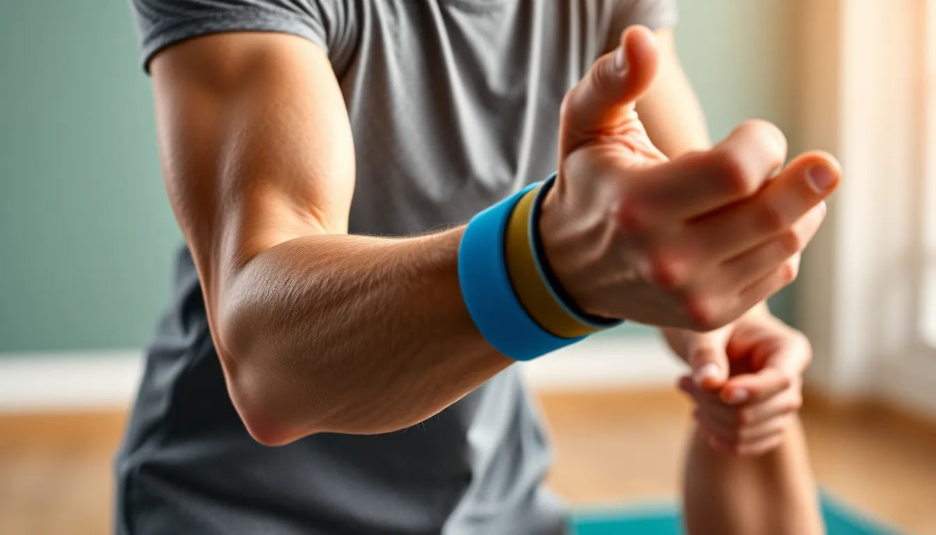 Ease Tennis Elbow Pain: Practice Reader's Guide to Elastic Band Exercises - Illustration