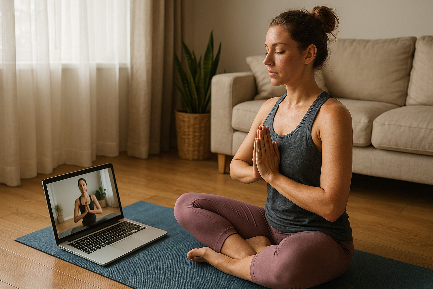 Discover the Joy of Yoga Online from Your Home - Illustration