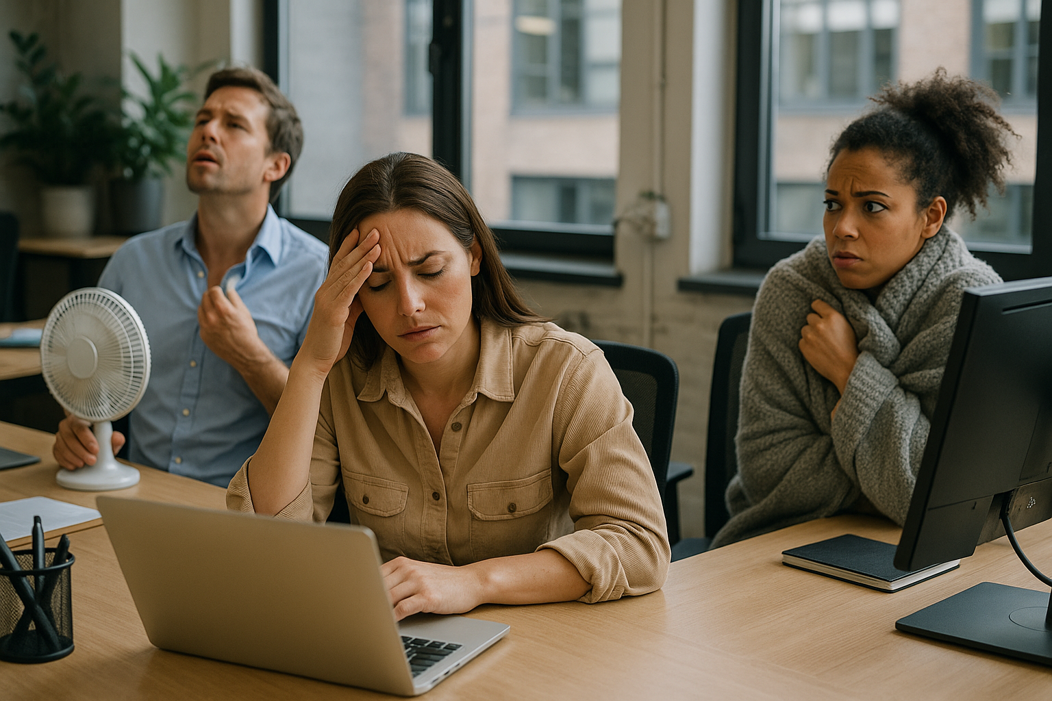 Finding balance: navigating workplace temperature for comfort and productivity - Illustration