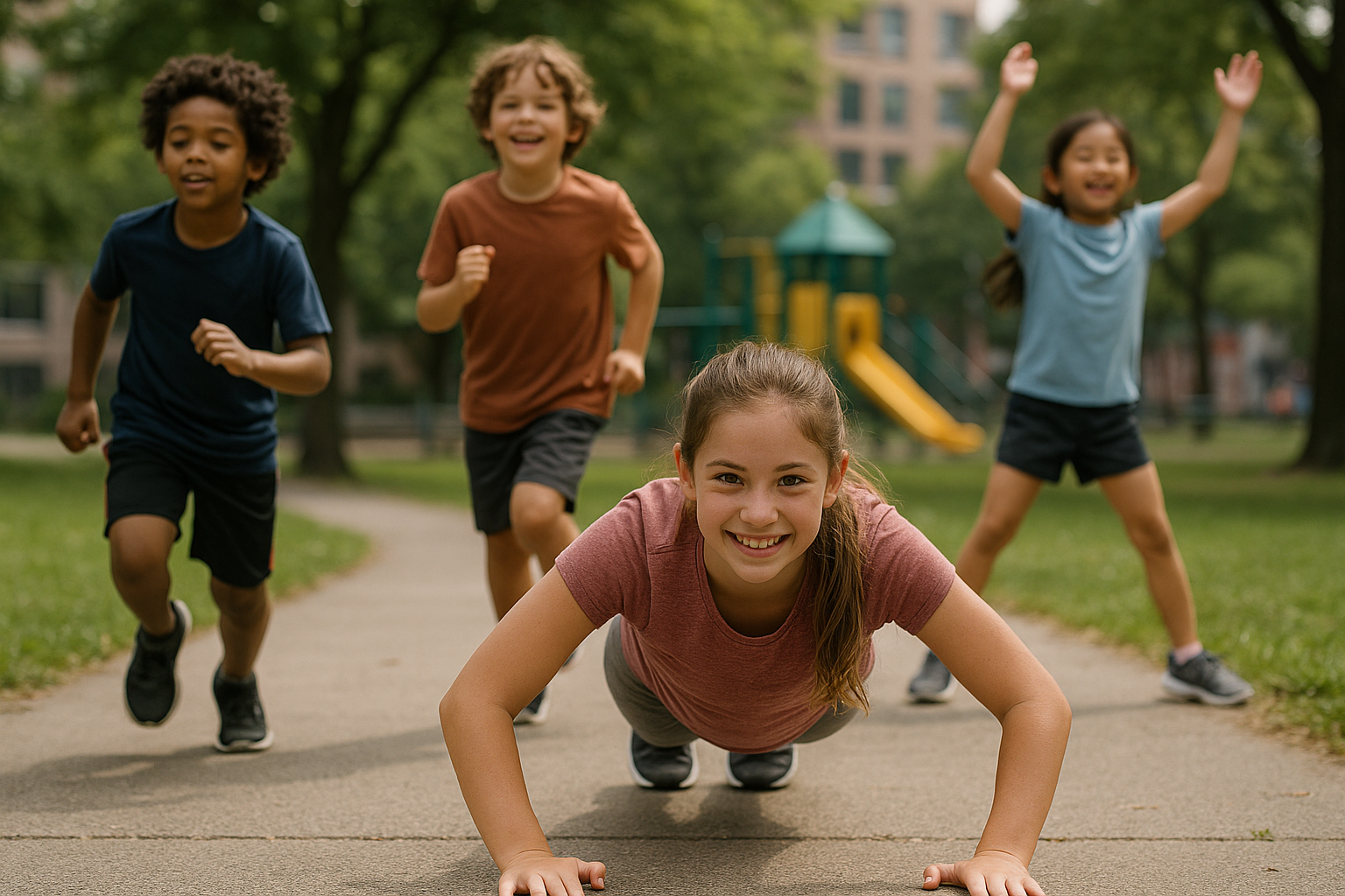 Get kids moving: fun and effective exercises for a healthier future - Illustration