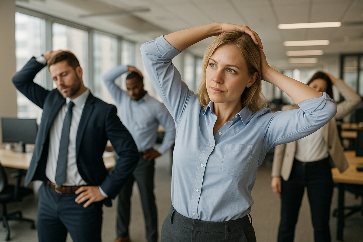 Boost productivity and well-being with simple corporate exercises - Illustration