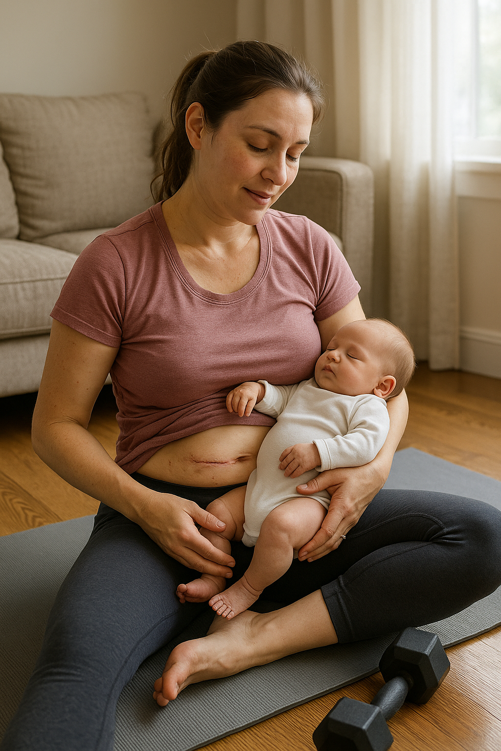 Rediscover Your Strength: Safe Exercises After a C-Section - Illustration